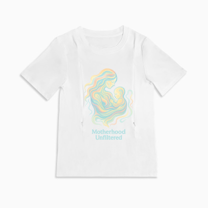 Baby Shower Gift | Motherhood Unfiltered Zipper Nursing T-Shirt