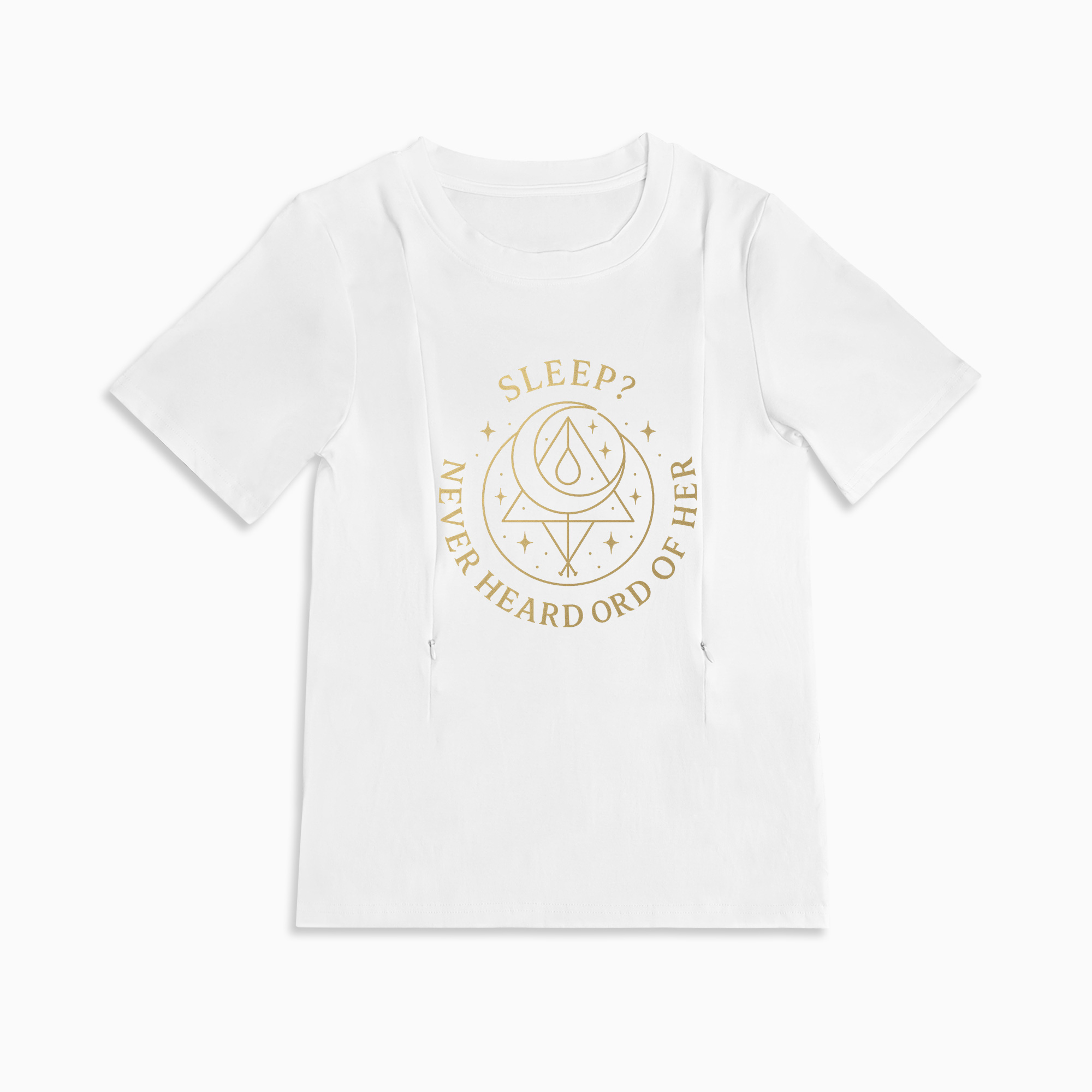 Soft Cotton Nursing T-Shirt | Funny Slogan & Easy Access Side Zippers