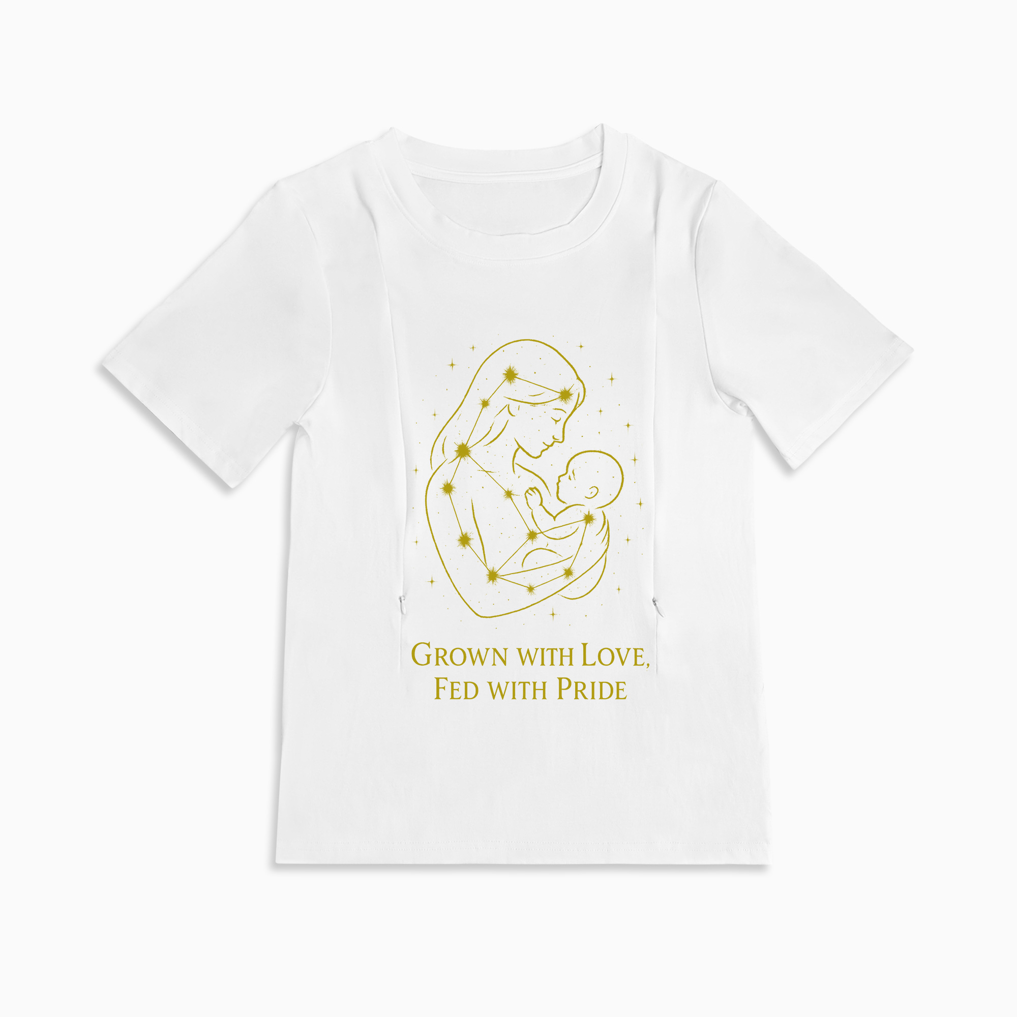 Stylish Mama Nursing Top | Grown with Love Slogan | Zipper Access