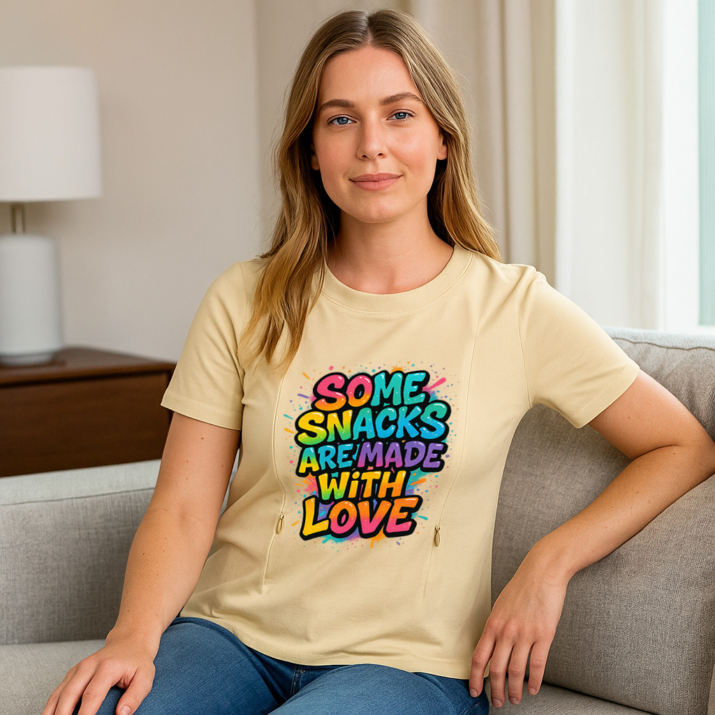 Playful Nursing T-Shirt | Easy Side Zipper Access | "Sn | brand