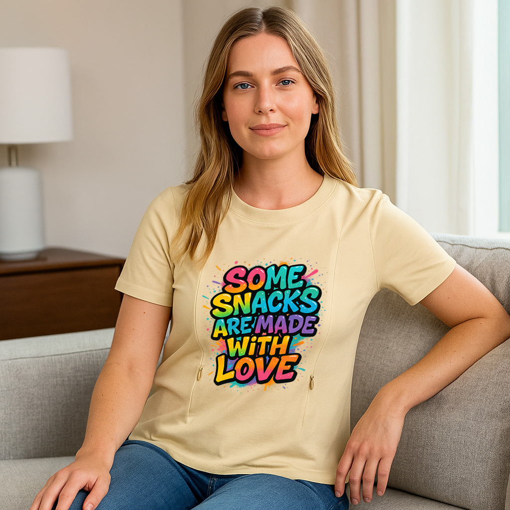 Playful Nursing T-Shirt | Easy Side Zipper Access | "Sn | brand