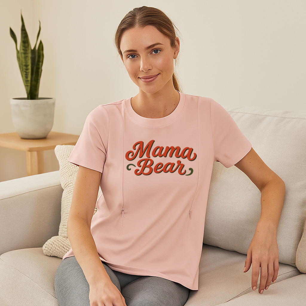 Stylish Mama Bear Nursing Tee | Hidden Zippers | Perfec | brand