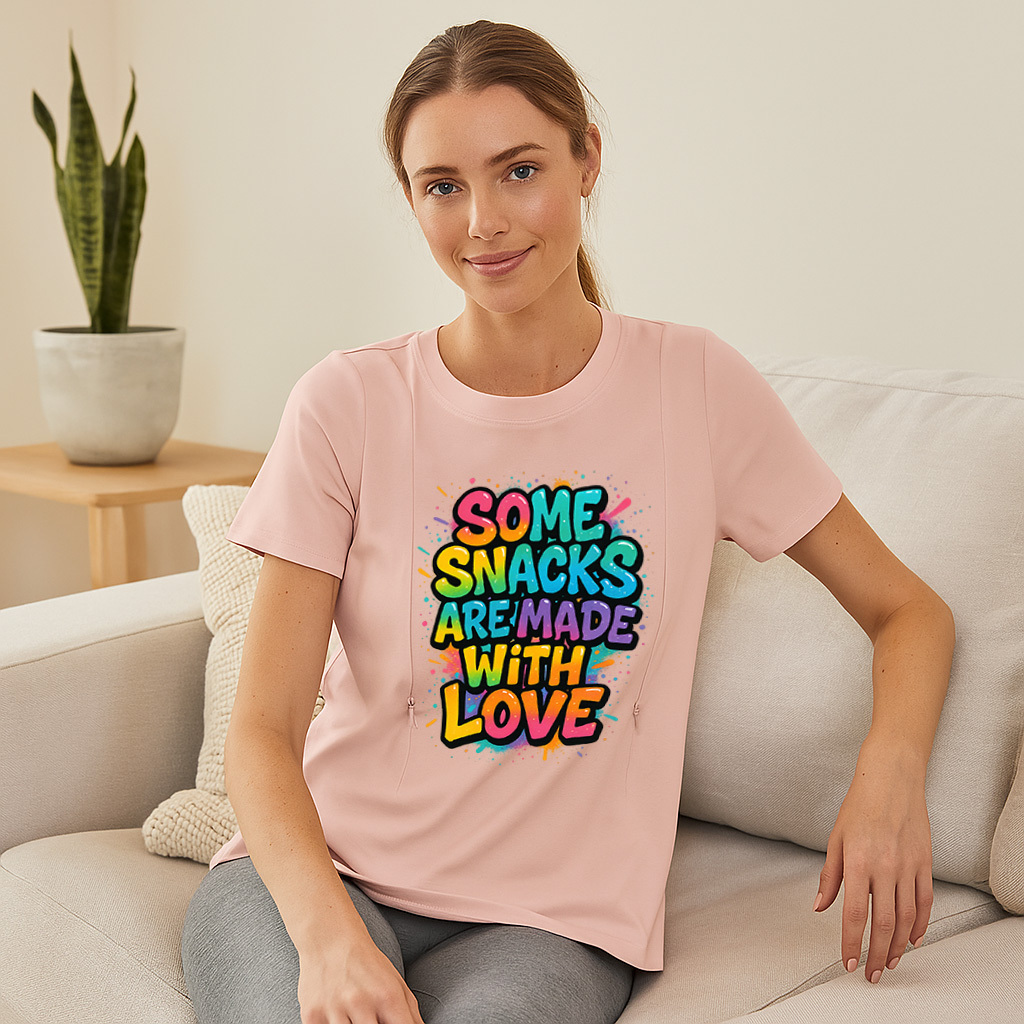 Playful Nursing T-Shirt | Easy Side Zipper Access | "Sn | brand