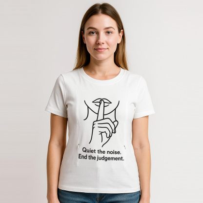 Comfortable Nursing Shirt with Zipper | "No Judgement Z | brand