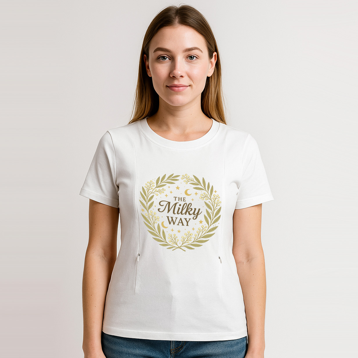 Comfortable Nursing Shirt with Zipper | "The Milky Way" | brand