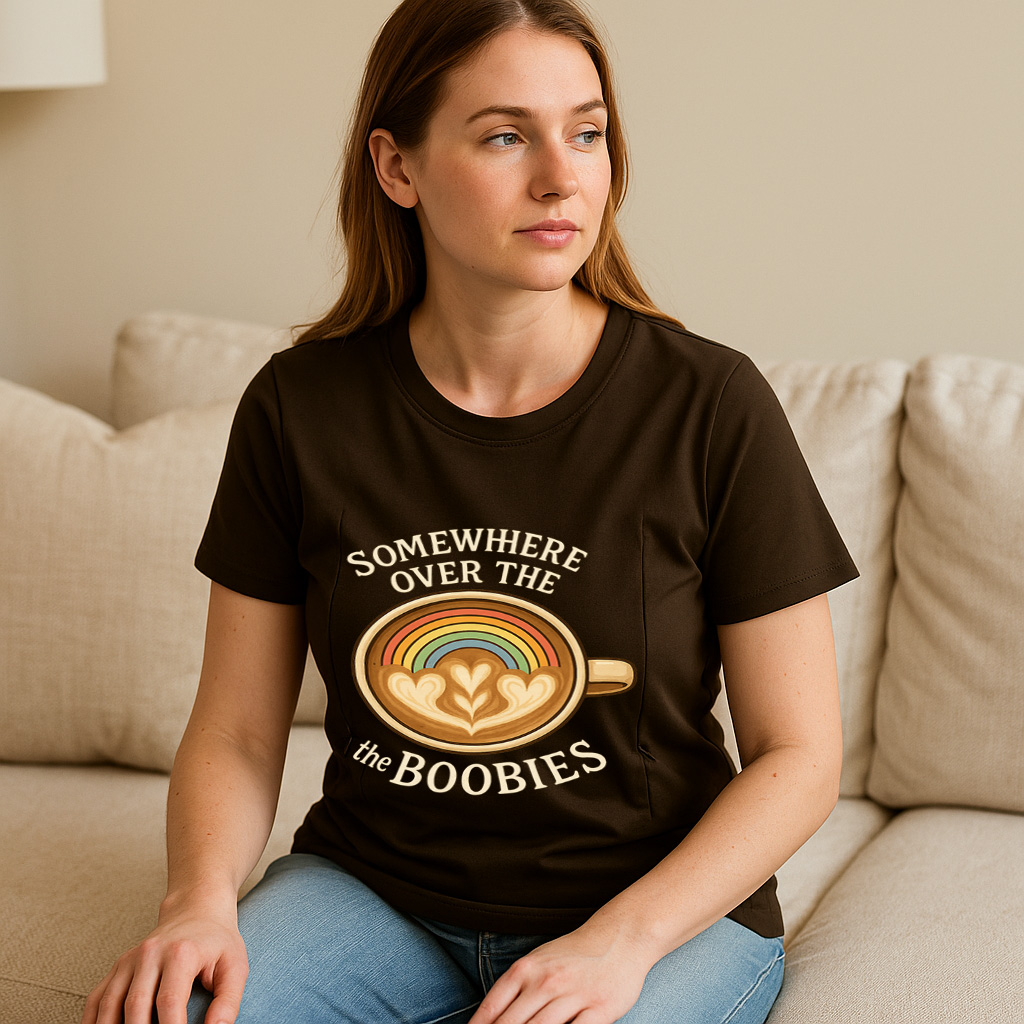 Easy Nursing Shirt w/ Zipper | "Somewhere Over the Boob | brand