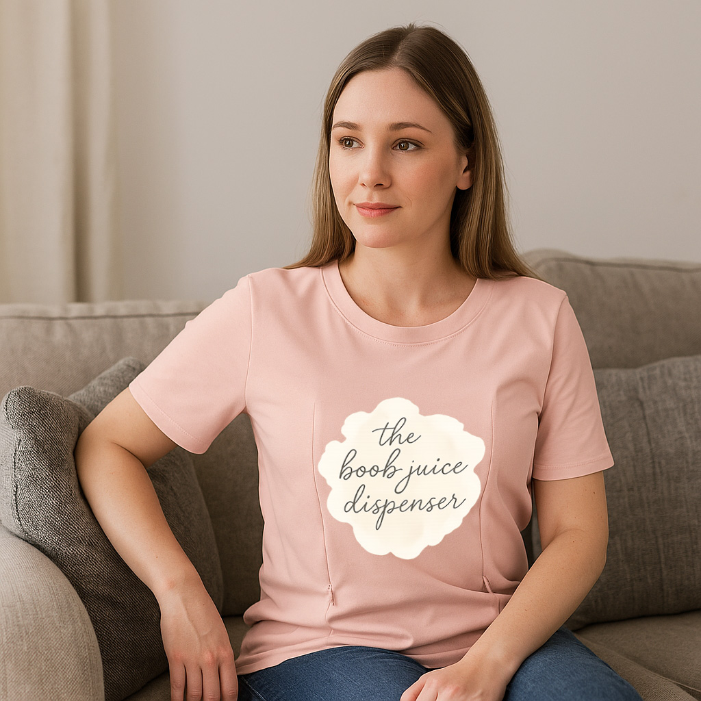 Cotton Breastfeeding Tee | Boob Juice Dispenser Slogan  | brand
