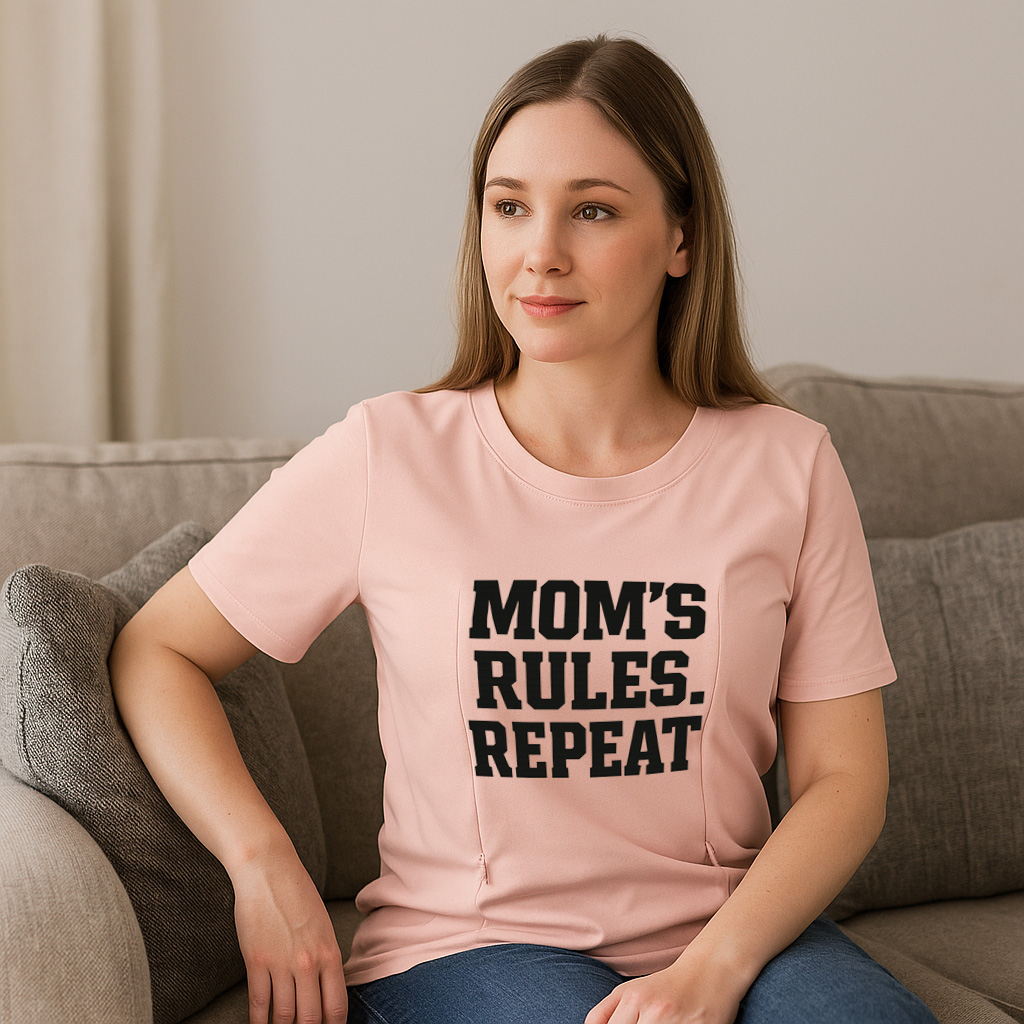 Comfortable Nursing Shirt with Zipper | "My Baby My Rul | brand