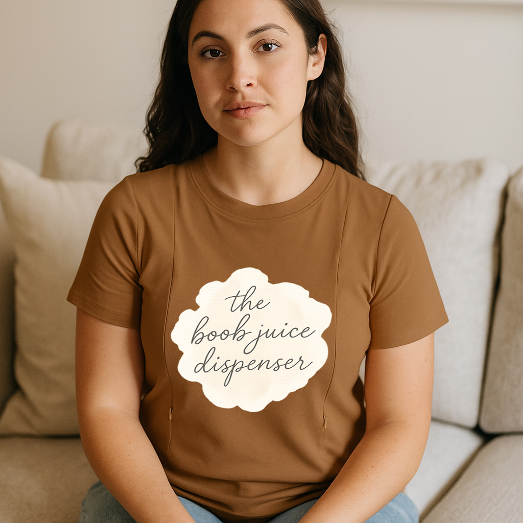 Cotton Breastfeeding Tee | Boob Juice Dispenser Slogan  | brand