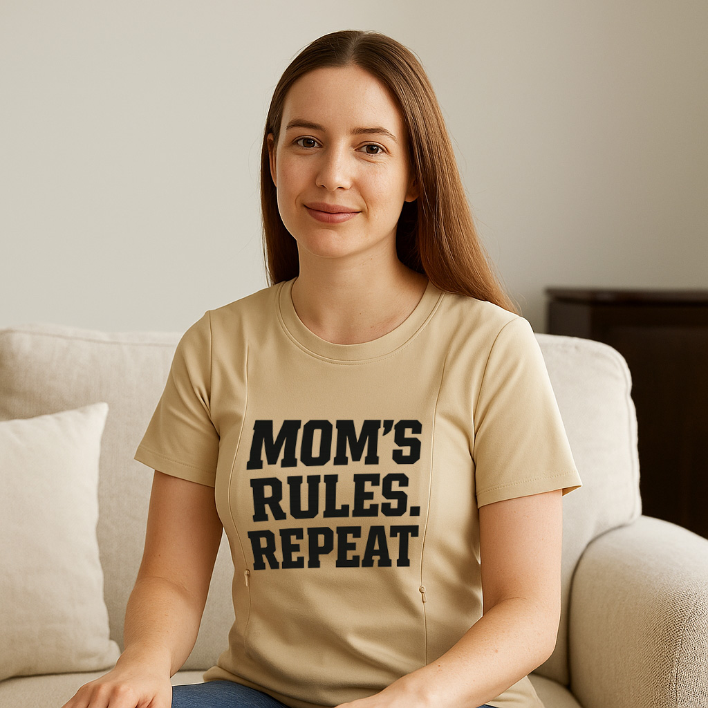 Comfortable Nursing Shirt with Zipper | "My Baby My Rul | brand