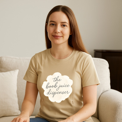 Cotton Breastfeeding Tee | Boob Juice Dispenser Slogan  | brand
