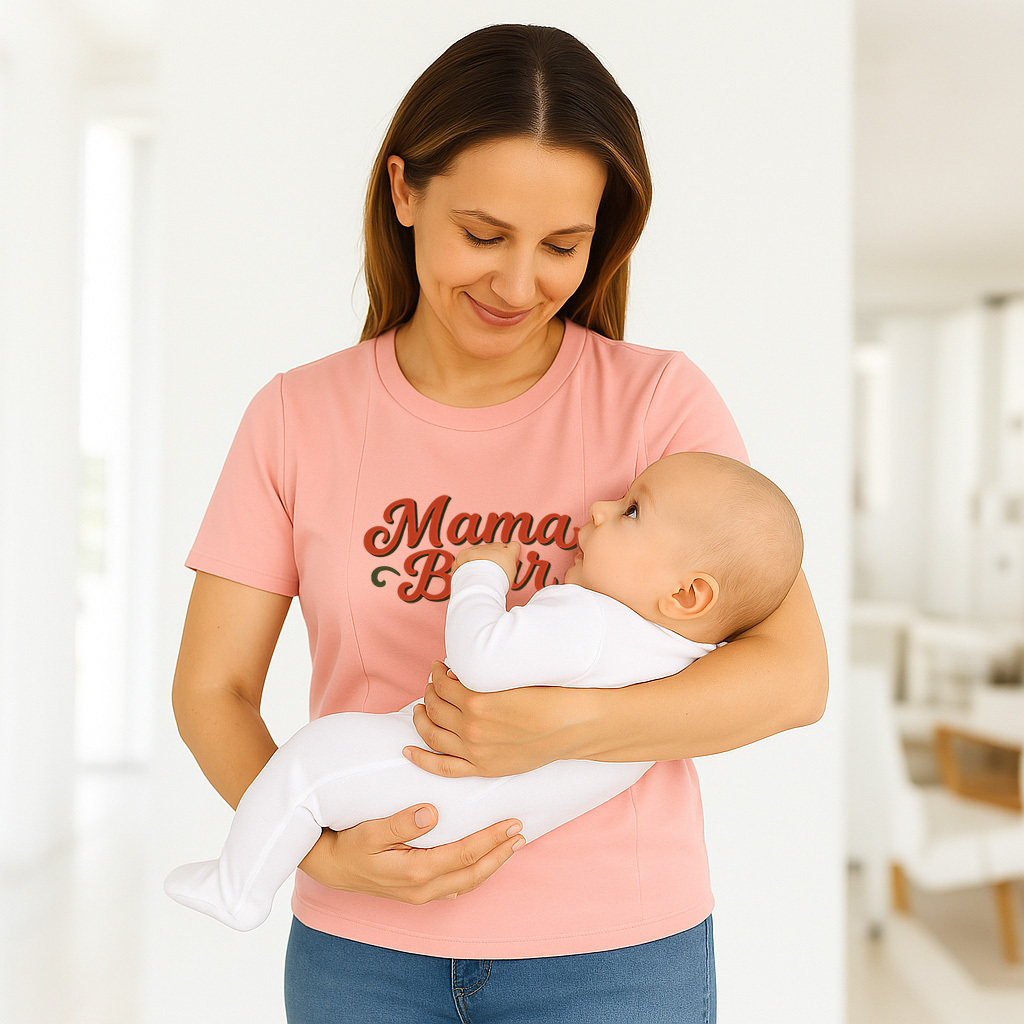 Stylish Mama Bear Nursing Tee | Hidden Zippers | Perfec | brand