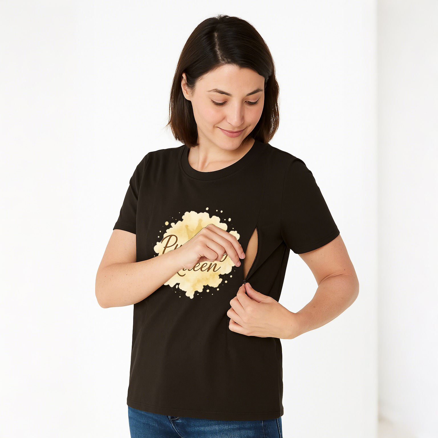 Pumping Queen Nursing Top | Effortless Zipper Access fo | brand