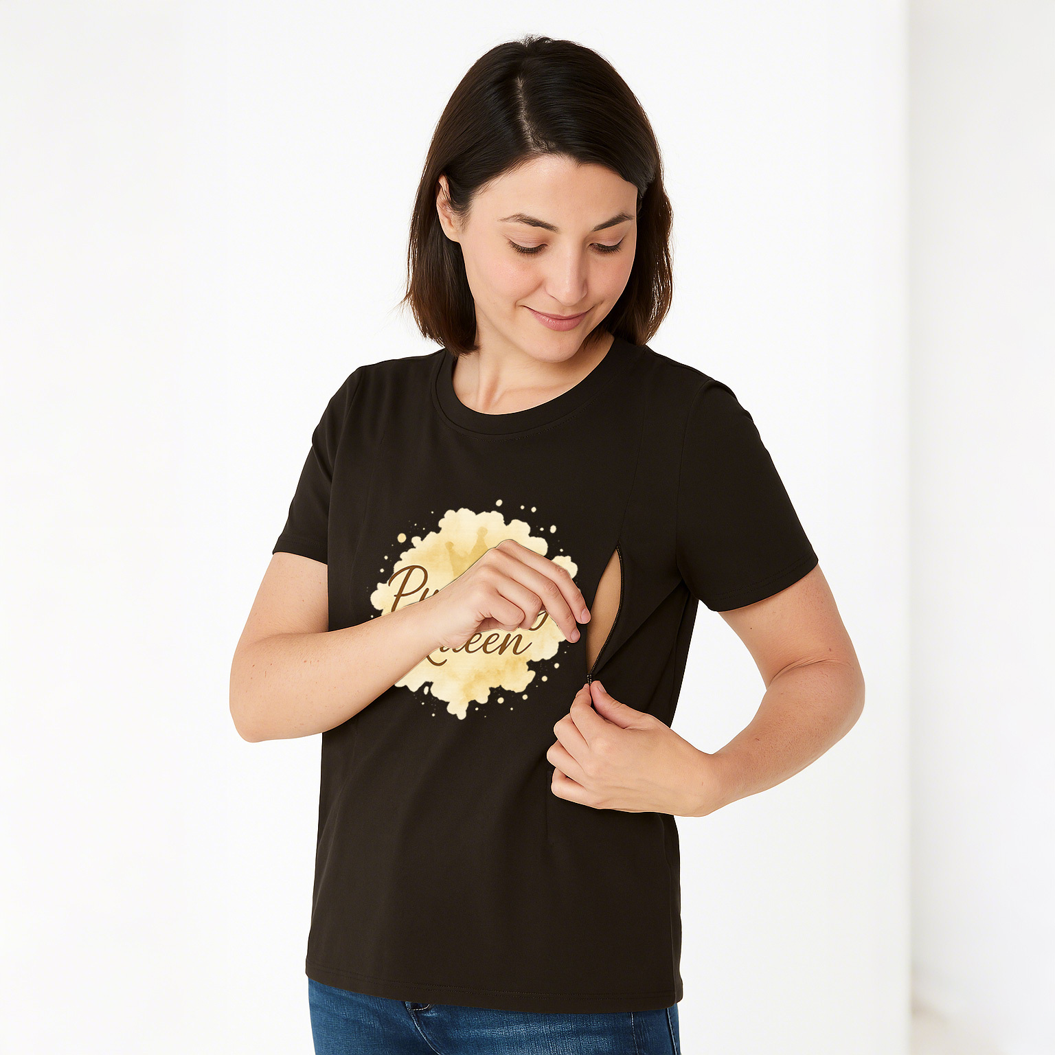 Pumping Queen Nursing Top | Effortless Zipper Access fo | brand