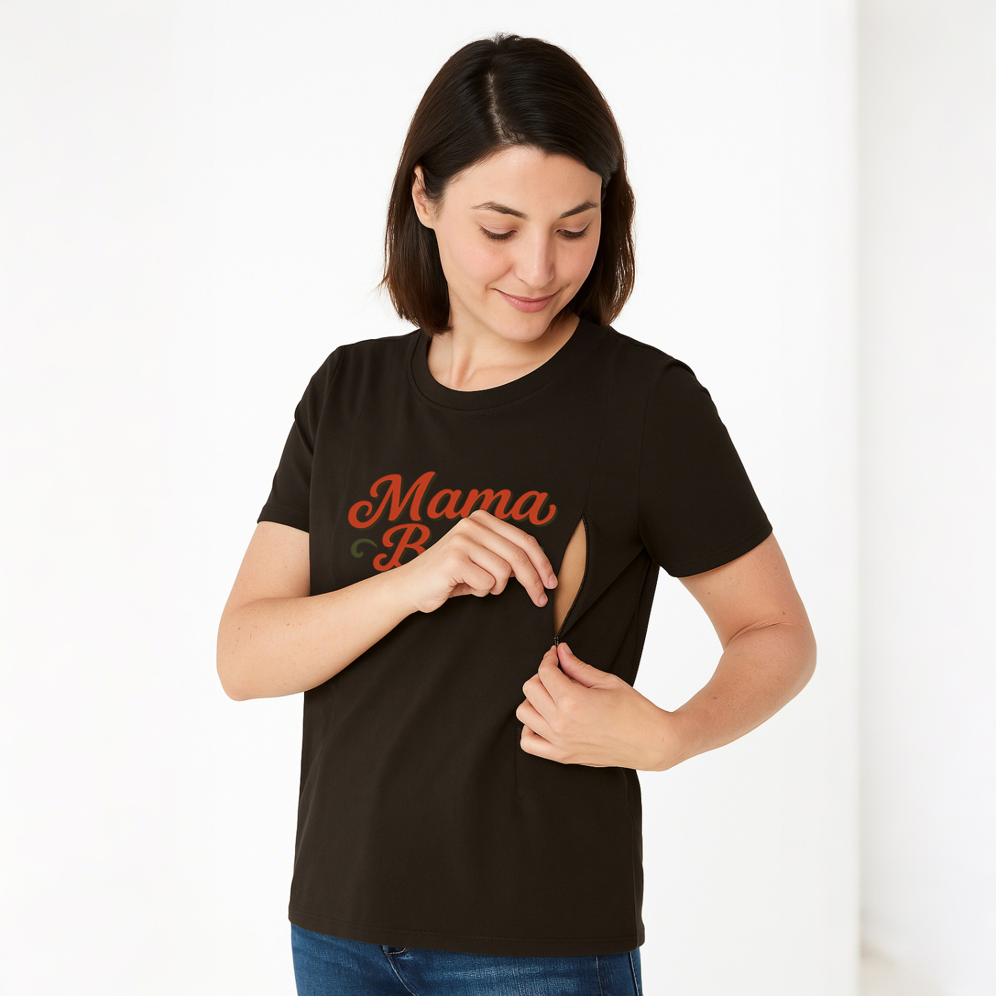 Stylish Mama Bear Nursing Tee | Hidden Zippers | Perfec | brand