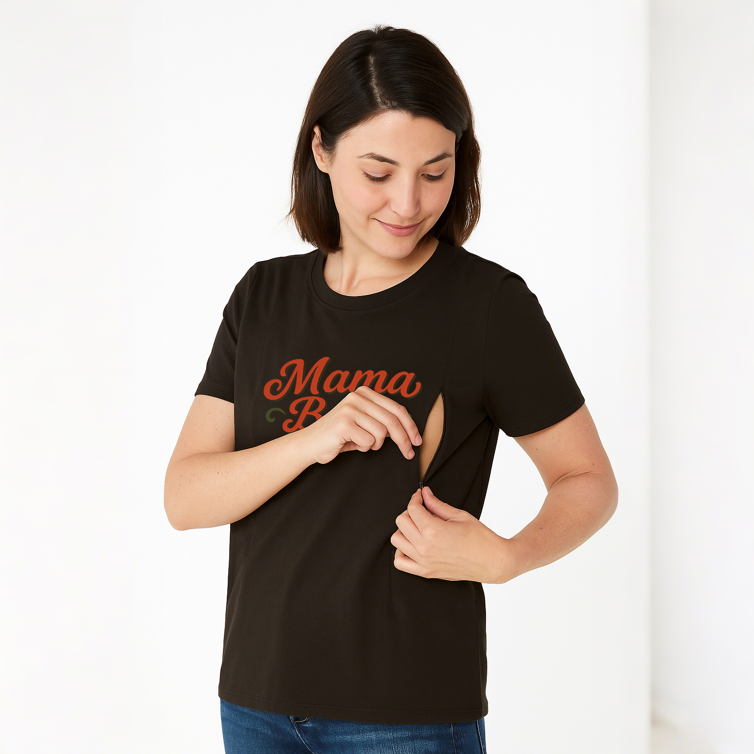 Stylish Mama Bear Nursing Tee | Hidden Zippers | Perfec | brand
