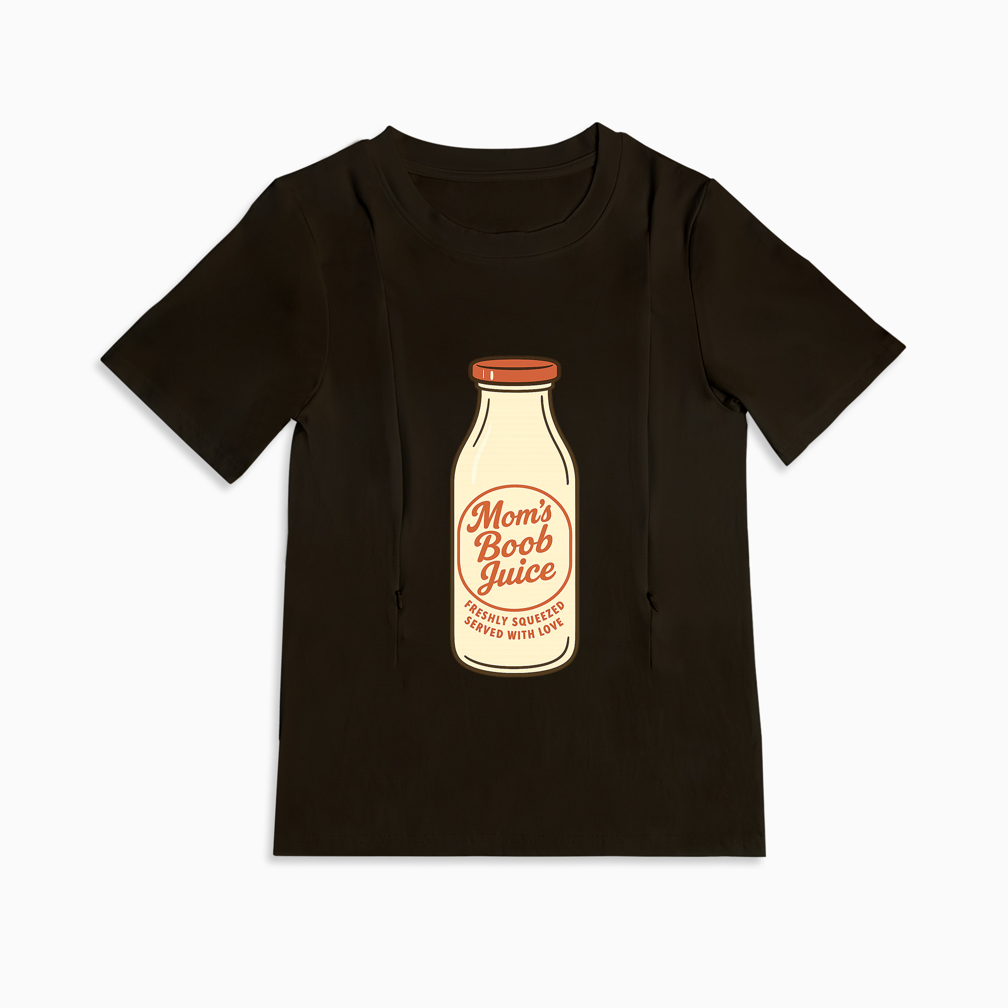 Boob Juice Tee | The Ultimate Zippered T-Shirt for Breastfeeding Moms