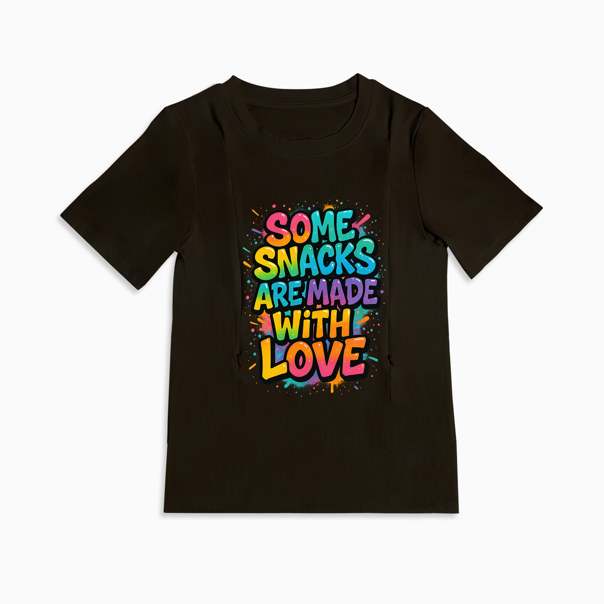 Playful Nursing T-Shirt | Easy Side Zipper Access | "Snacks Made with Love"