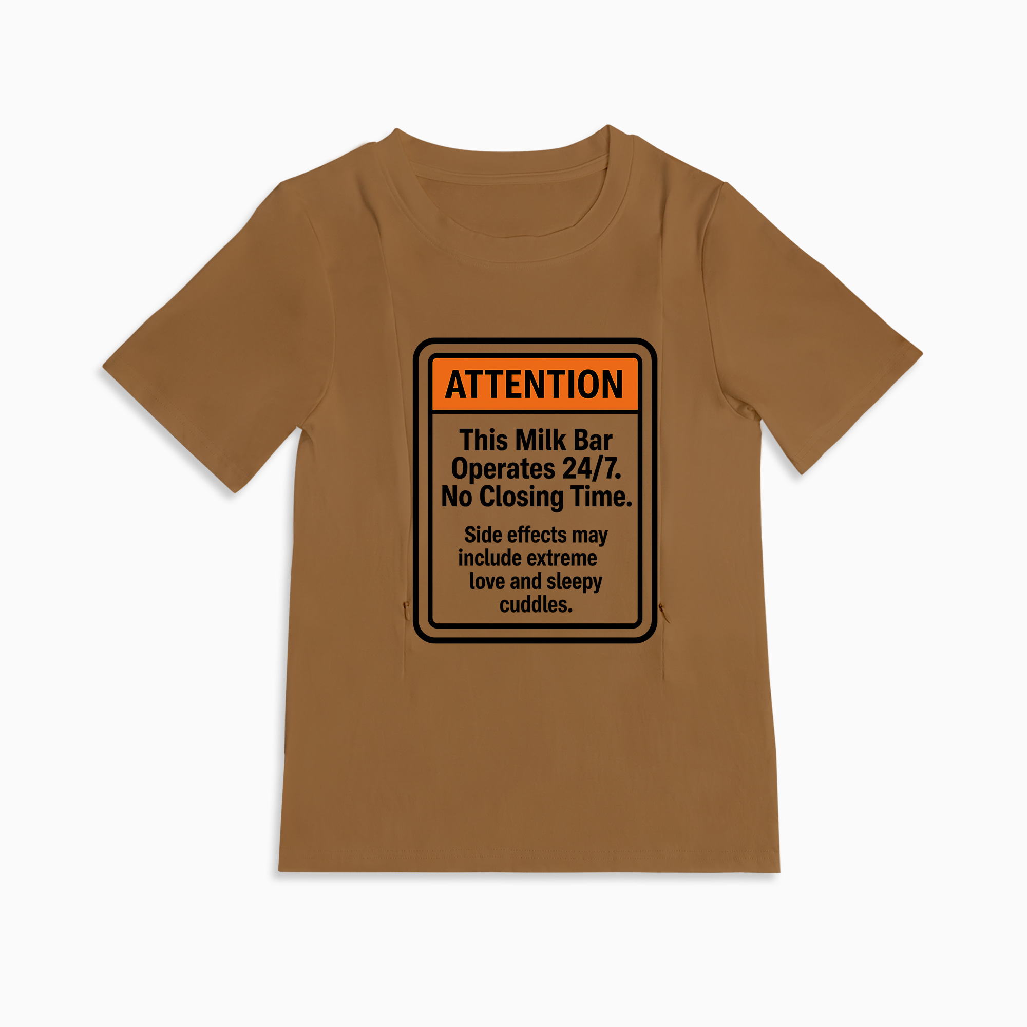 Cotton Breastfeeding Tee | 24/7 Milk Bar Slogan | Postpartum Wear