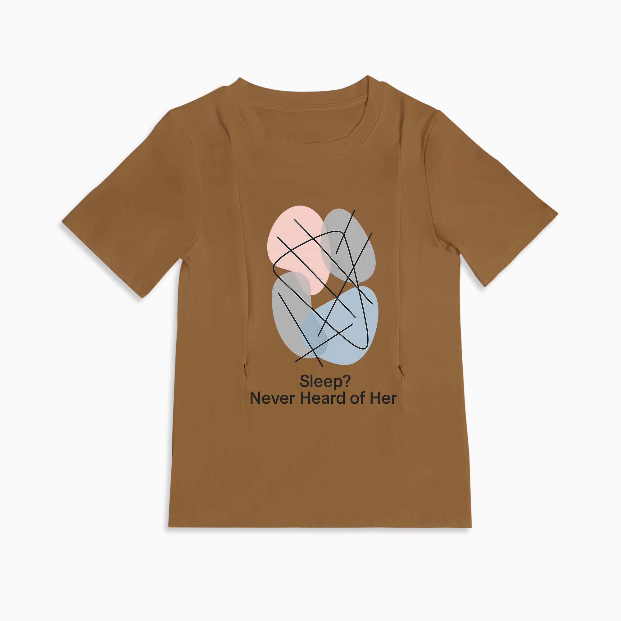 Totkeeps Nursing Wear | "Sleep? Never Heard of Her" T-Shirt with Zippers