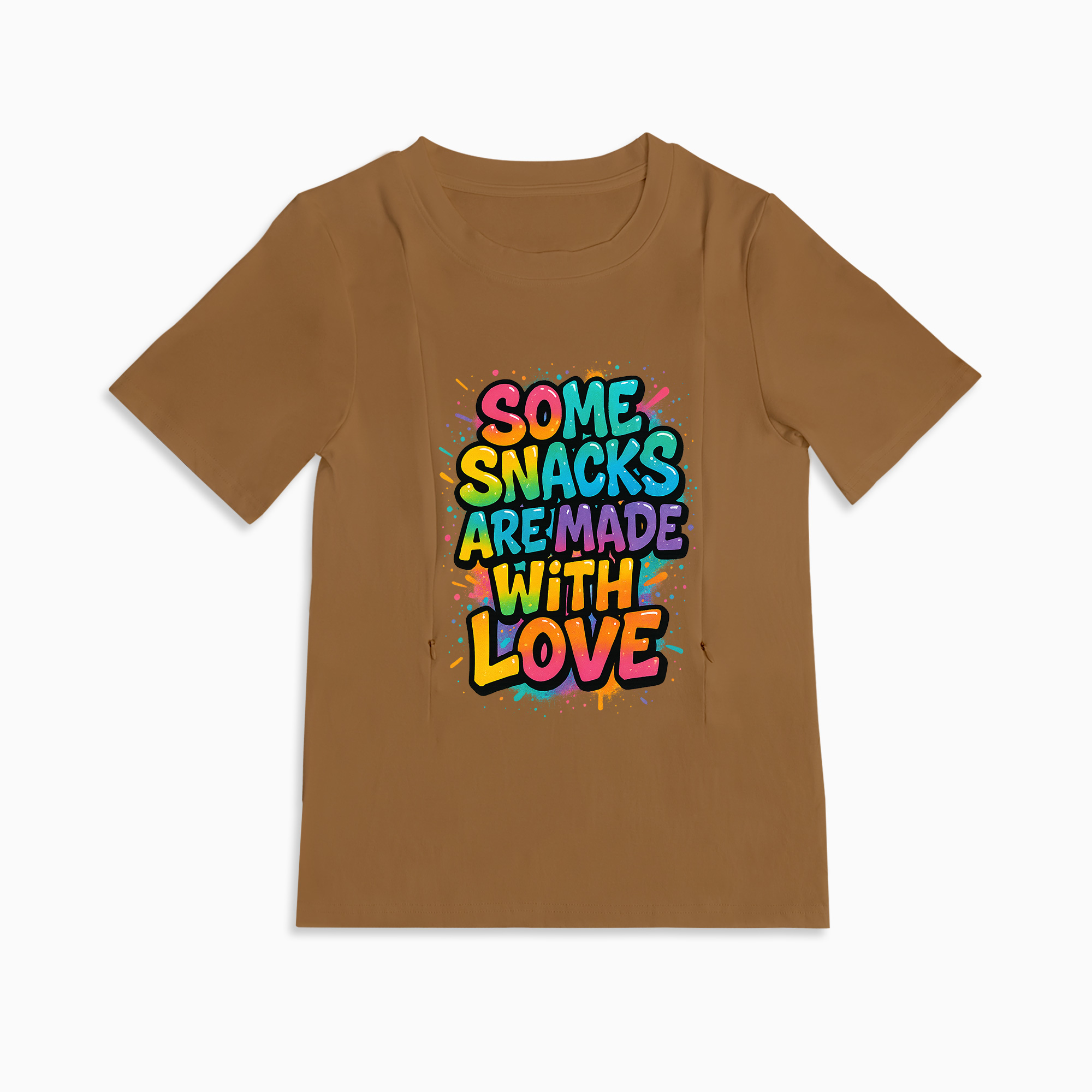 Playful Nursing T-Shirt | Easy Side Zipper Access | "Snacks Made with Love"