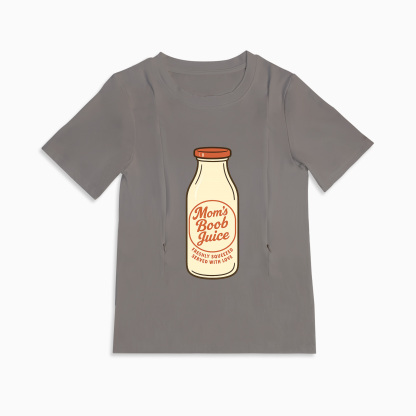 Boob Juice Tee | The Ultimate Zippered T-Shirt for Breastfeeding Moms