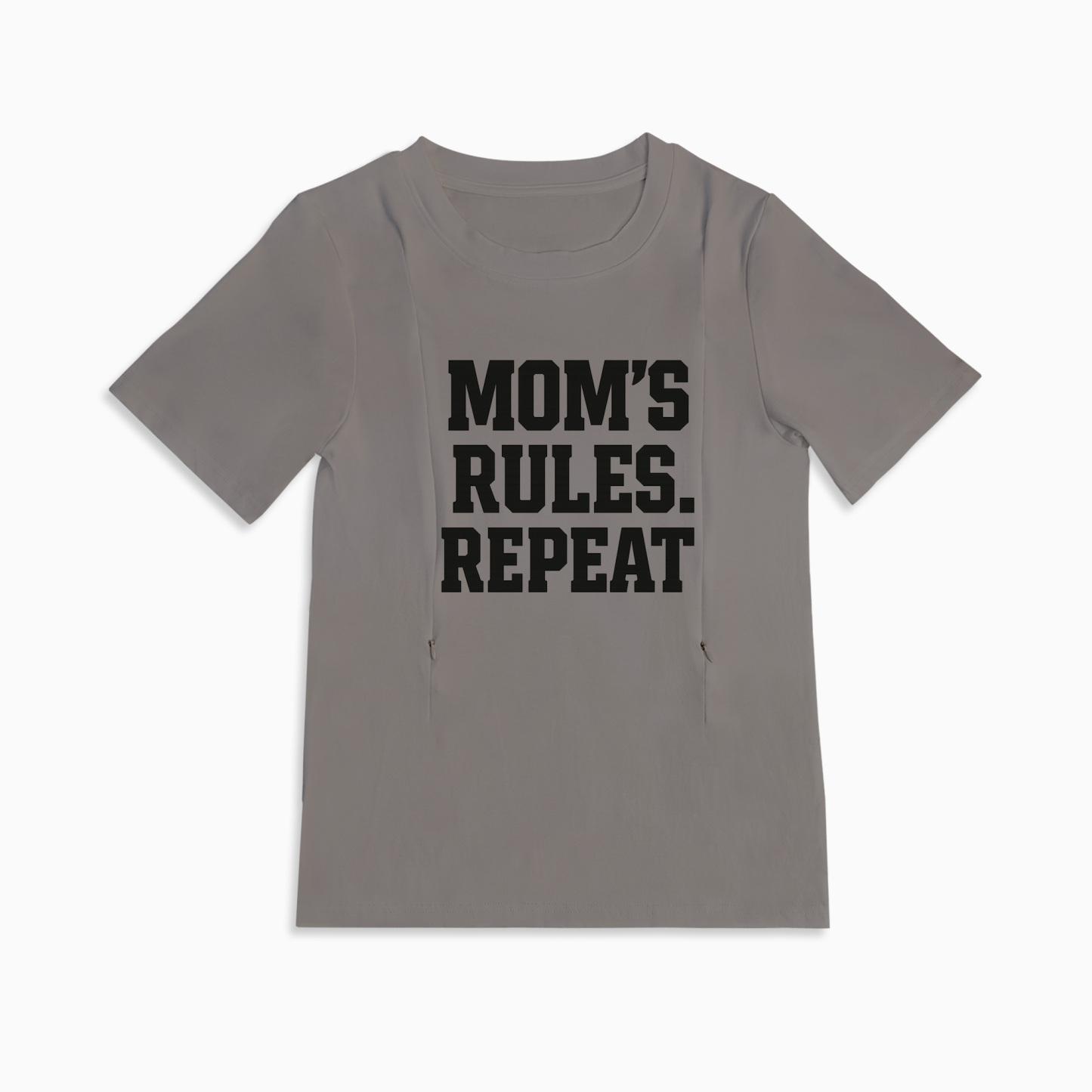 Comfortable Nursing Shirt with Zipper | "My Baby My Rules" Slogan