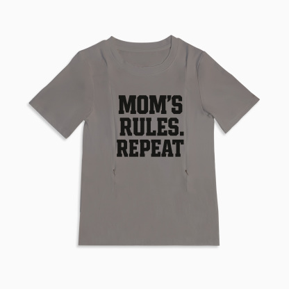 Comfortable Nursing Shirt with Zipper | "My Baby My Rules" Slogan