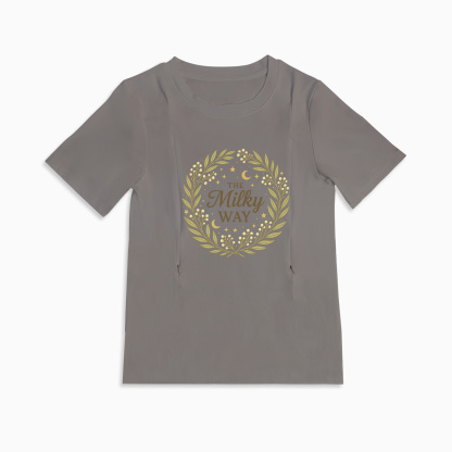 Comfortable Nursing Shirt with Zipper | "The Milky Way" Slogan