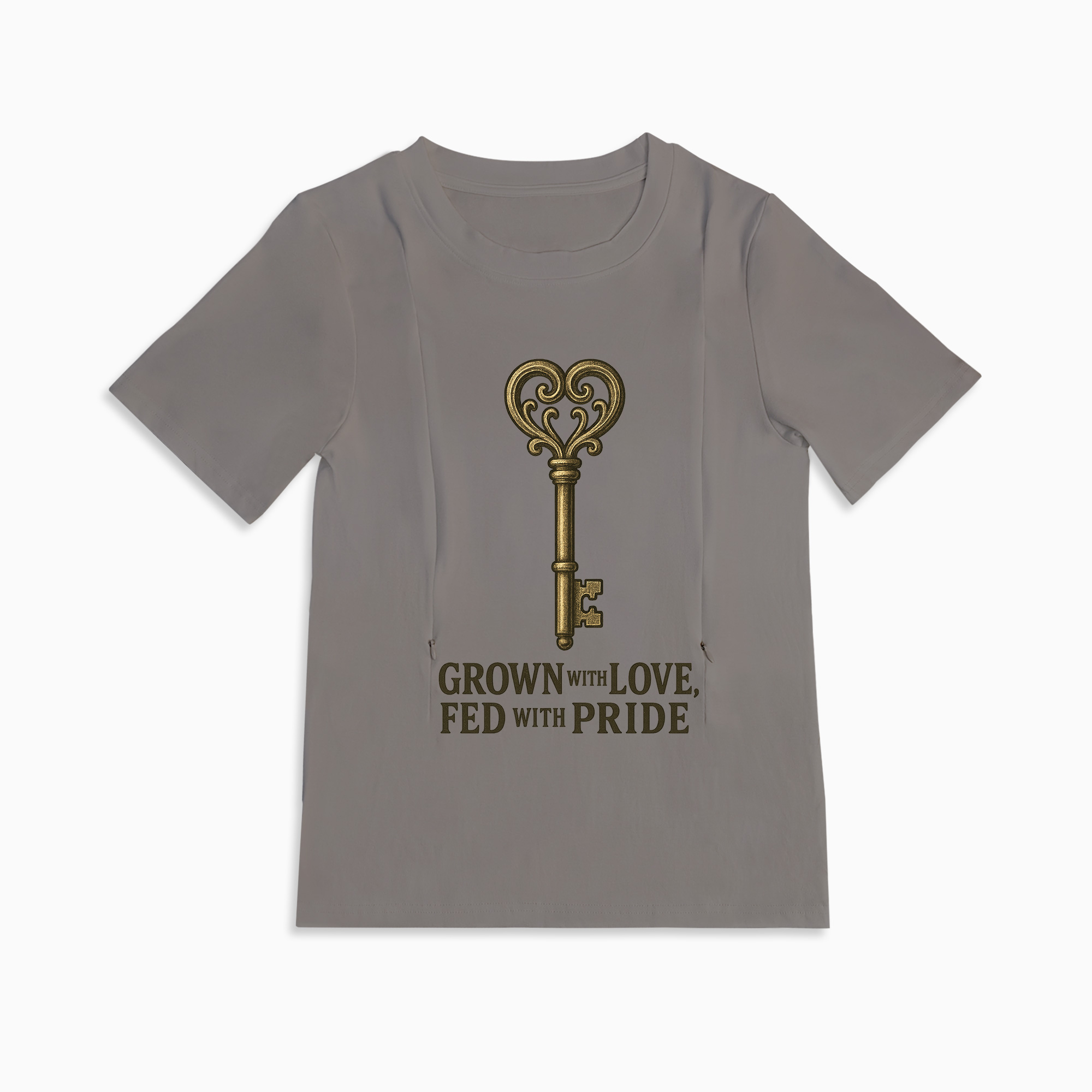 Comfortable Cotton Nursing Tee | "Grown with Love Fed with Pride"
