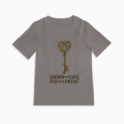 Comfortable Cotton Nursing Tee | "Grown with Love Fed with Pride"