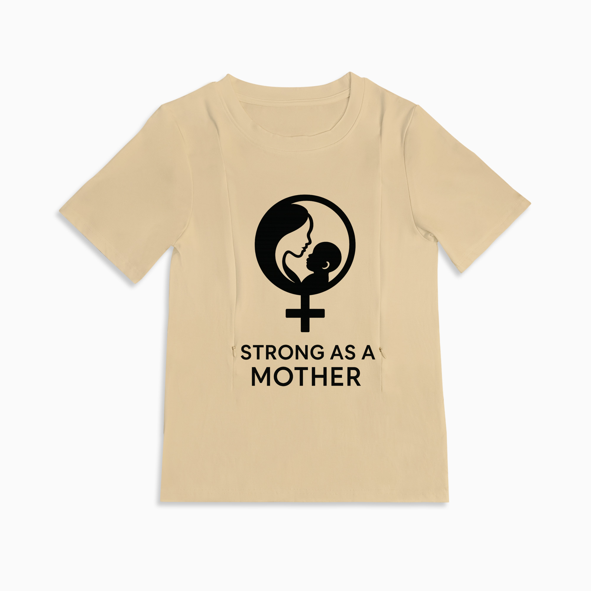 Strong as a Mother Graphic Tee for Nursing | Hidden Zippers for Moms