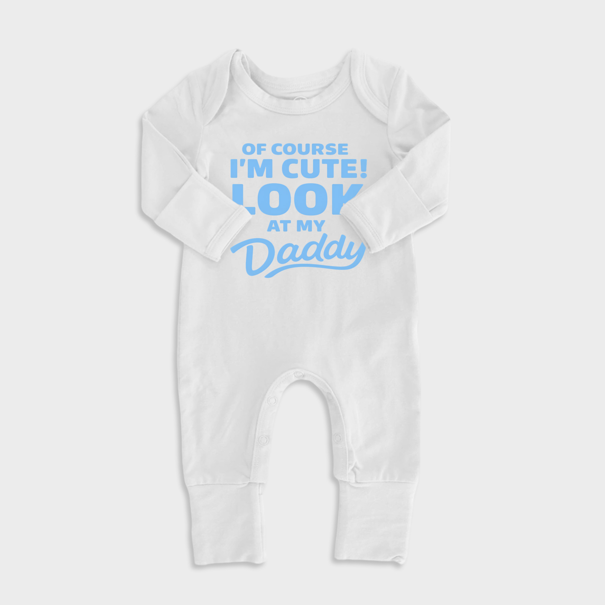 Of Course Im Cute Baby Full Length Snap Rompers