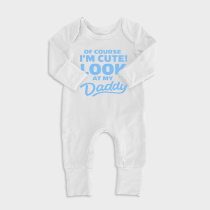 Of Course Im Cute Baby Full Length Snap Rompers