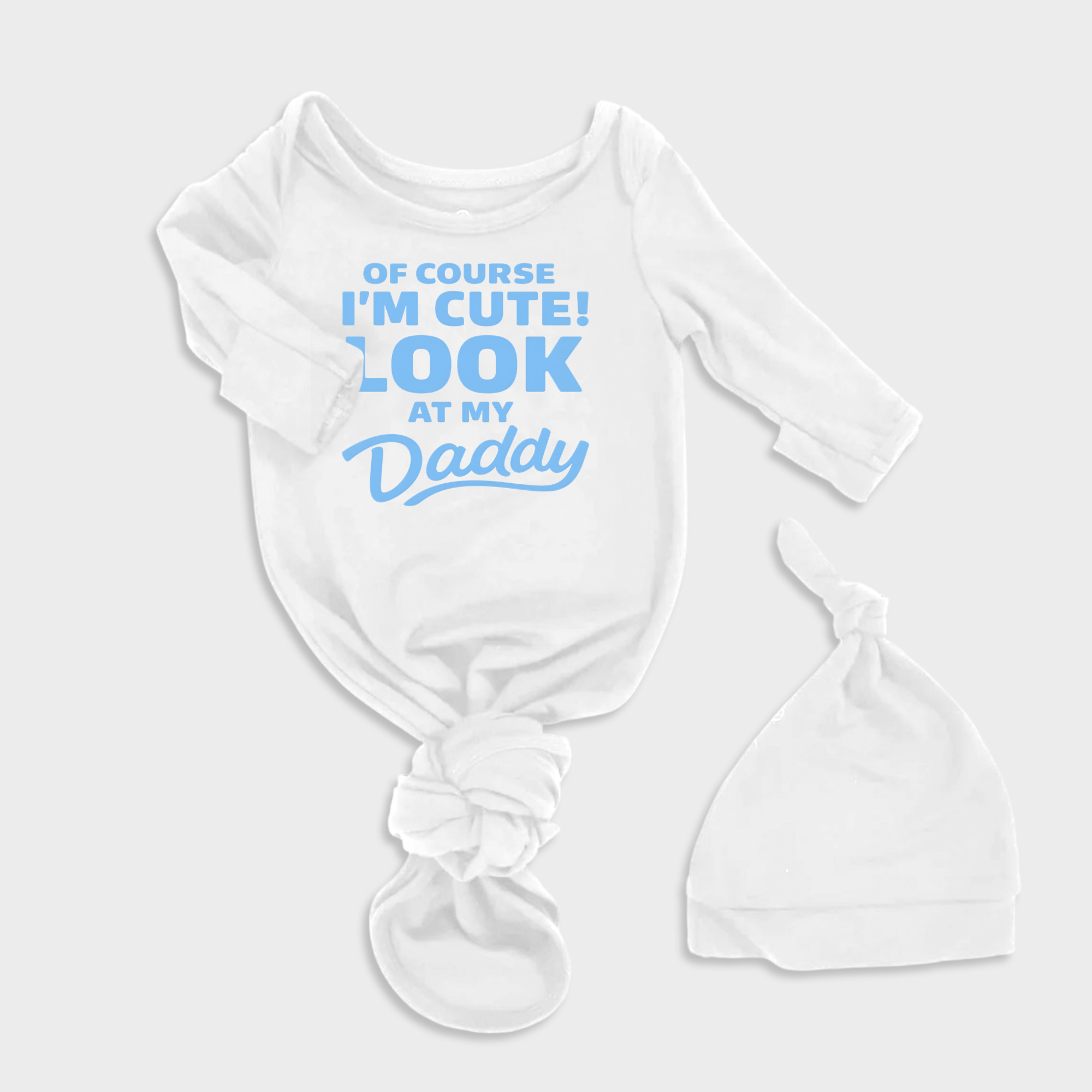 Of Course Im Cute 2Pcs Baby Knot Gowns
