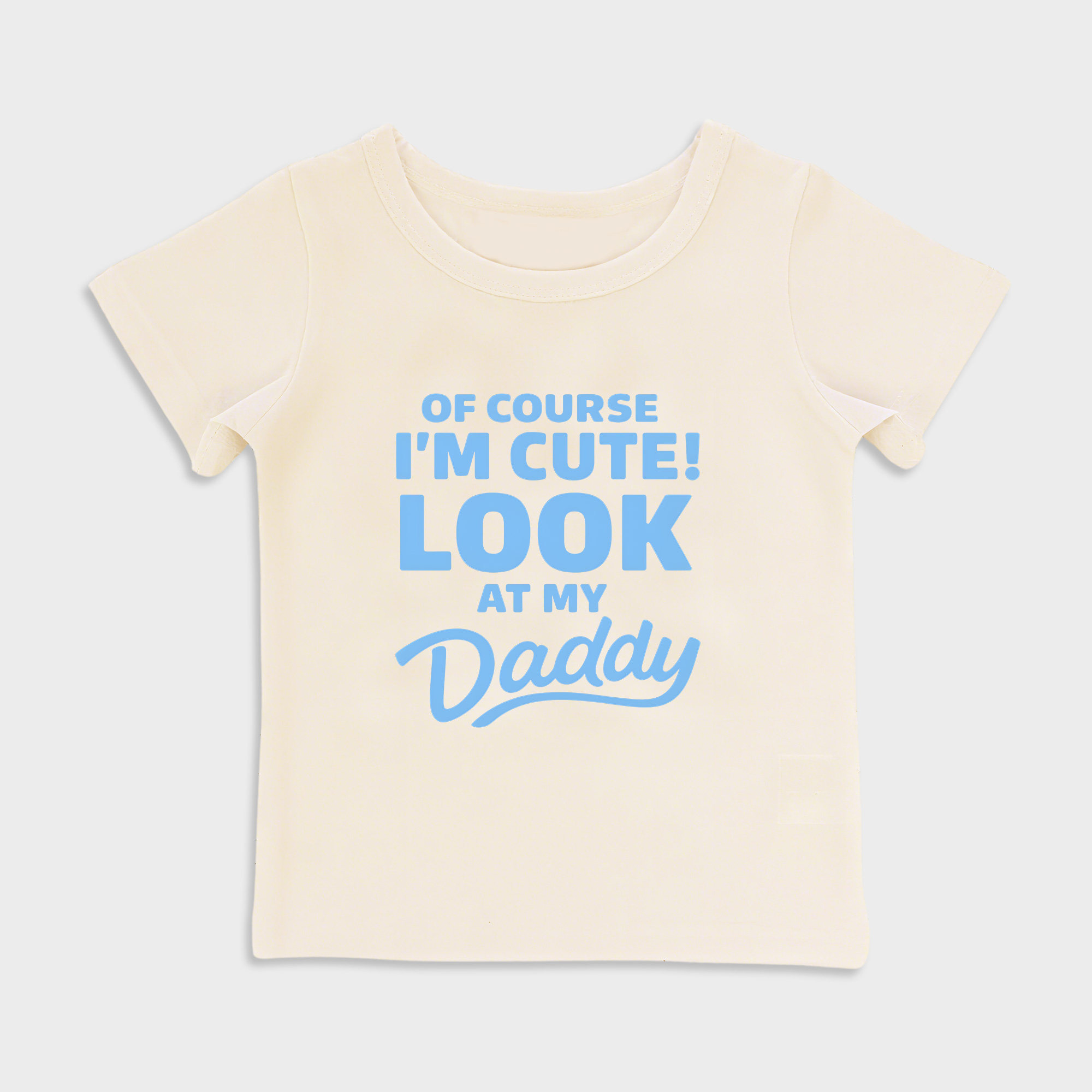 baby shirt - of course im cute kids t shirt toddler top beige in beige