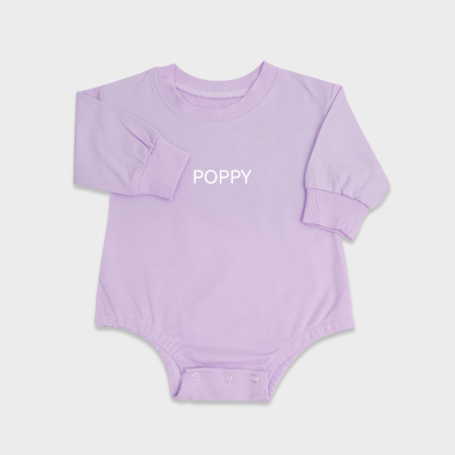 Personalized Pink My Name Graphic Sweatshirt Bubble Romper