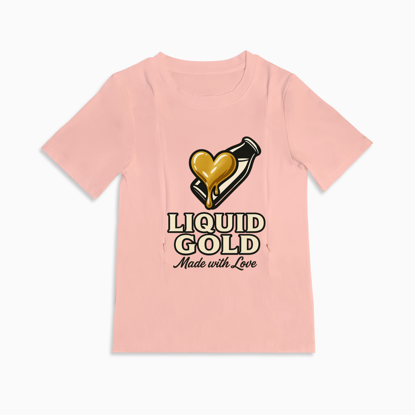 Soft Cotton Mama Tee | "Snacks Made with Love" | Side Zip Nursing