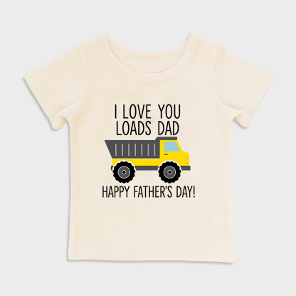 baby shirt - i love you loads dad kids t shirt toddler top beige in beige