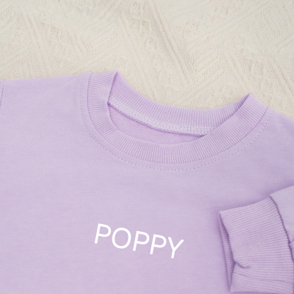 Personalized Pink My Name Graphic Sweatshirt Bubble Romper