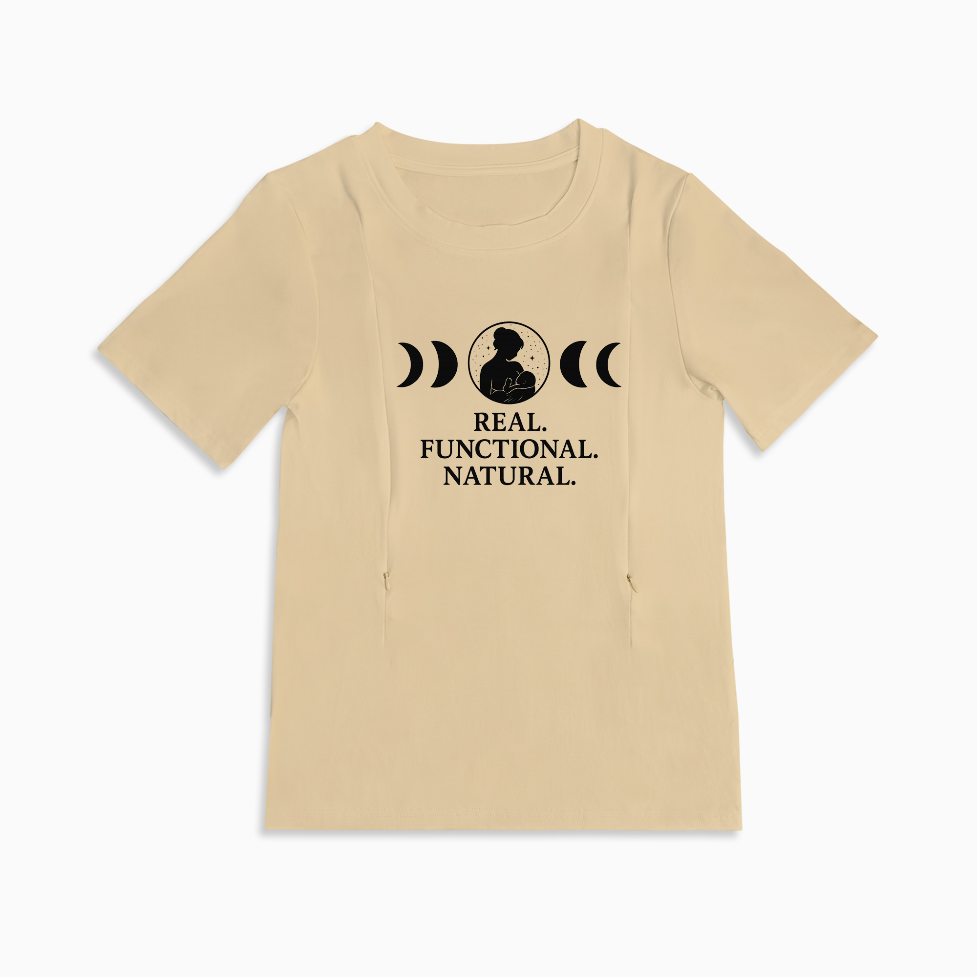 Discreet Breastfeeding Top | "Yes They're Real" | Functional Side Zips