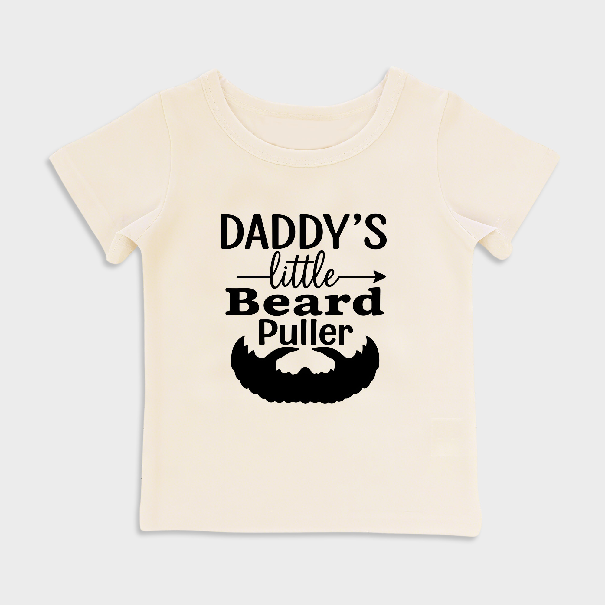 baby shirt - daddys little beard puller kids t shirt toddler top beige in beige
