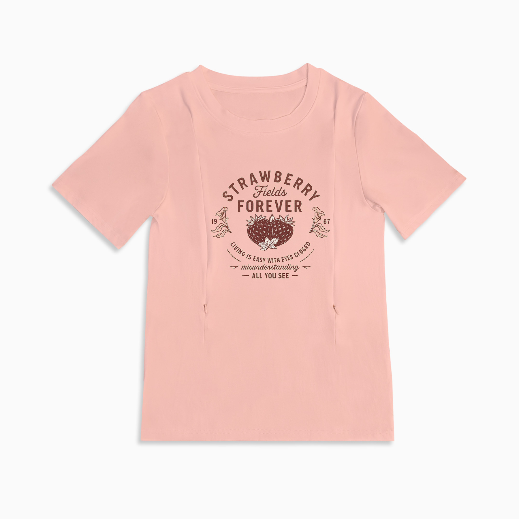Mom Breastfeeding Nursing T-Shirt - STRAWBERRY