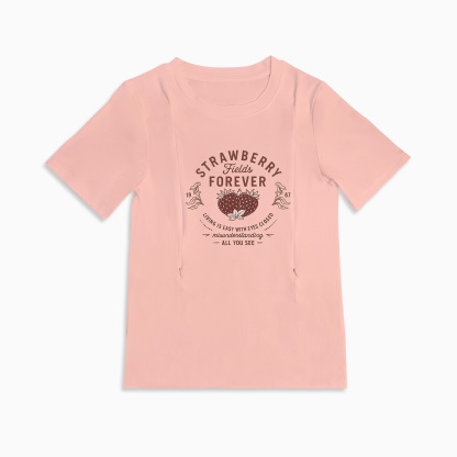 Mom Breastfeeding Nursing T-Shirt - STRAWBERRY