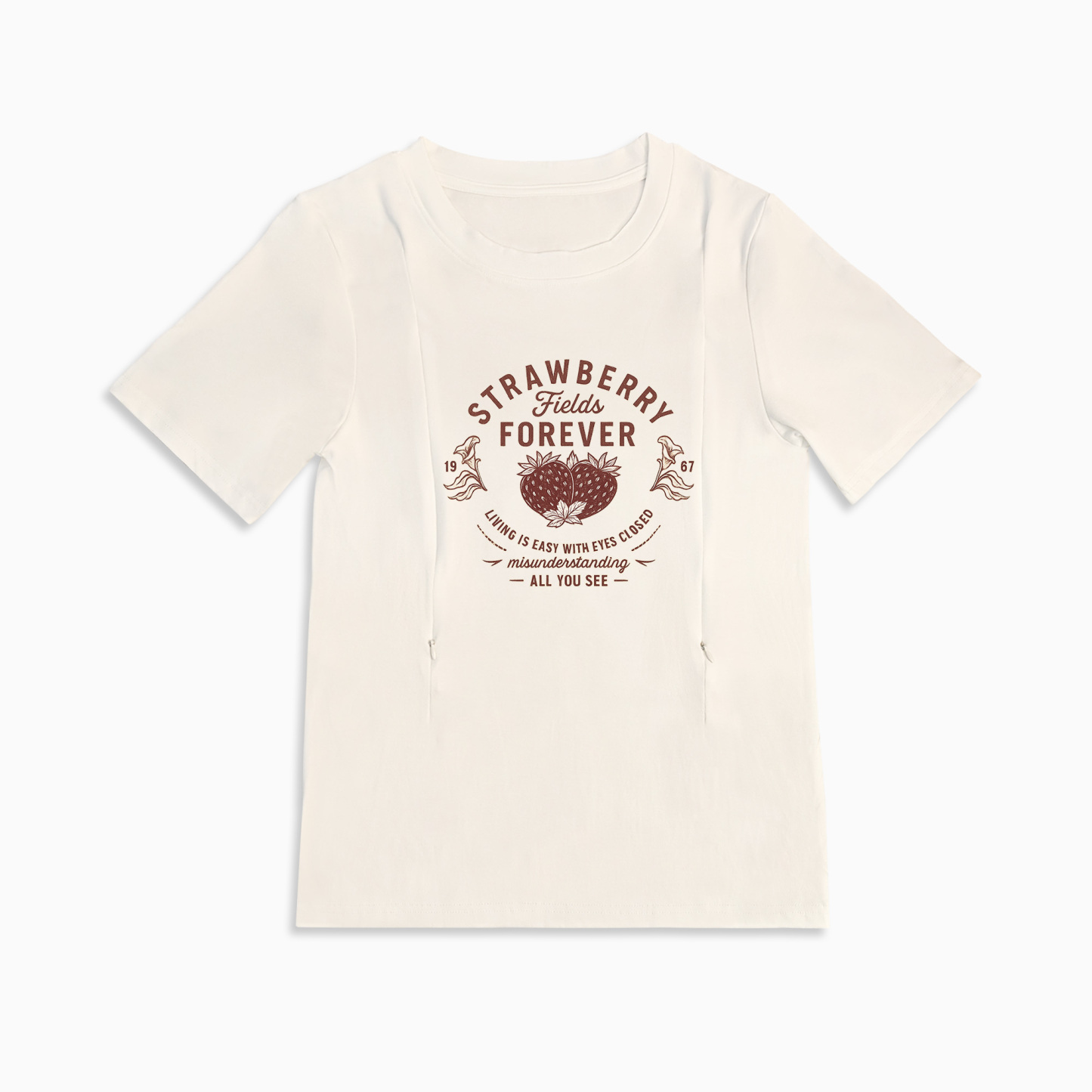 Mom Breastfeeding Nursing T-Shirt - STRAWBERRY