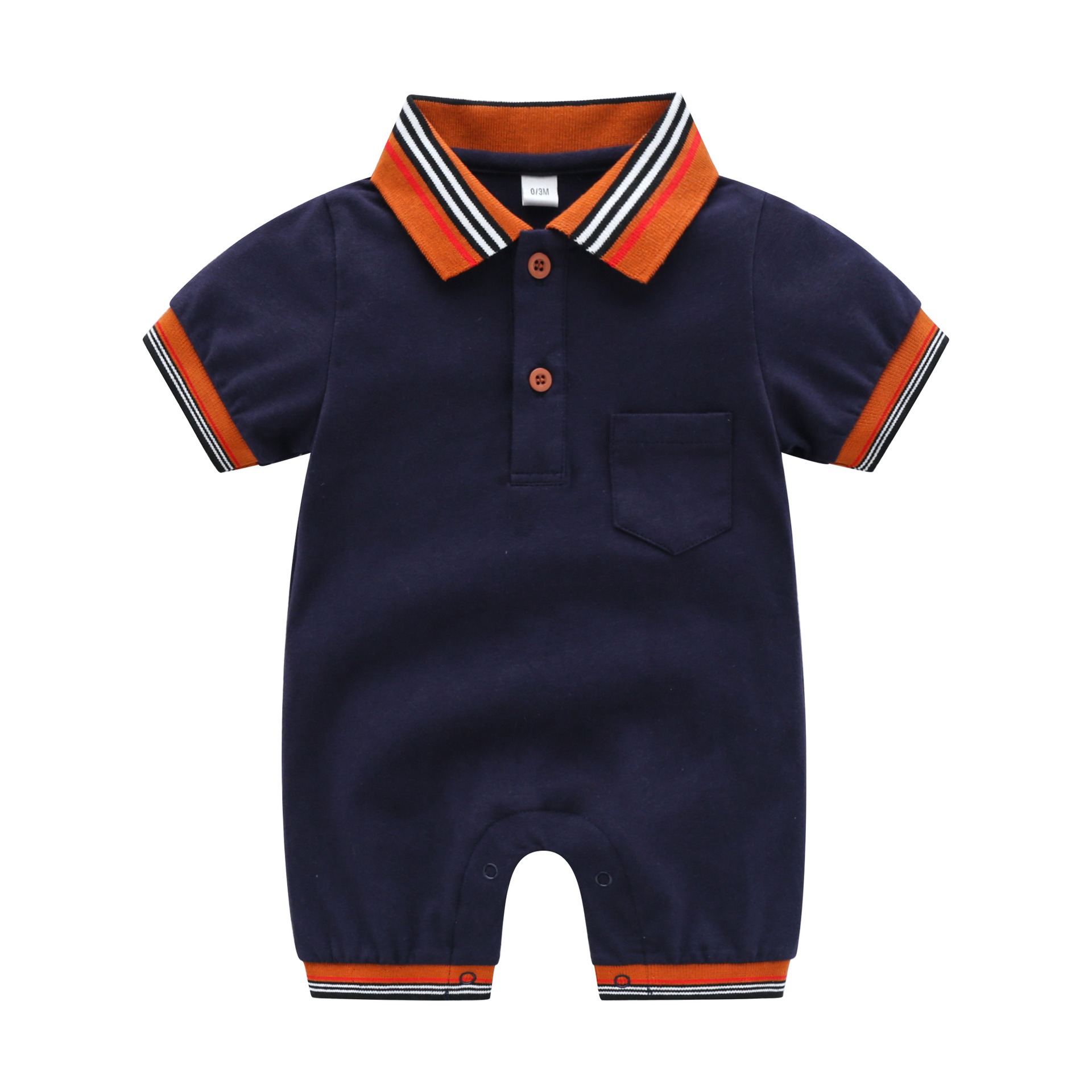 Baby Boy Short-Sleeve Button-Down Jumpsuits