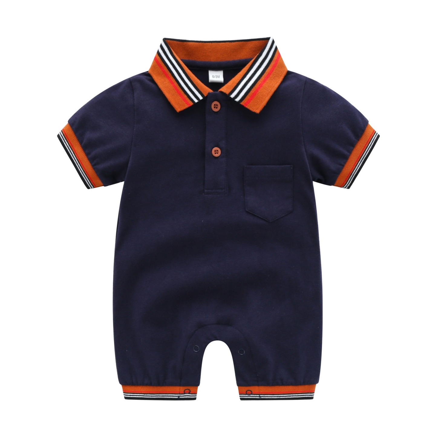 Baby Boy Short-Sleeve Button-Down Jumpsuits