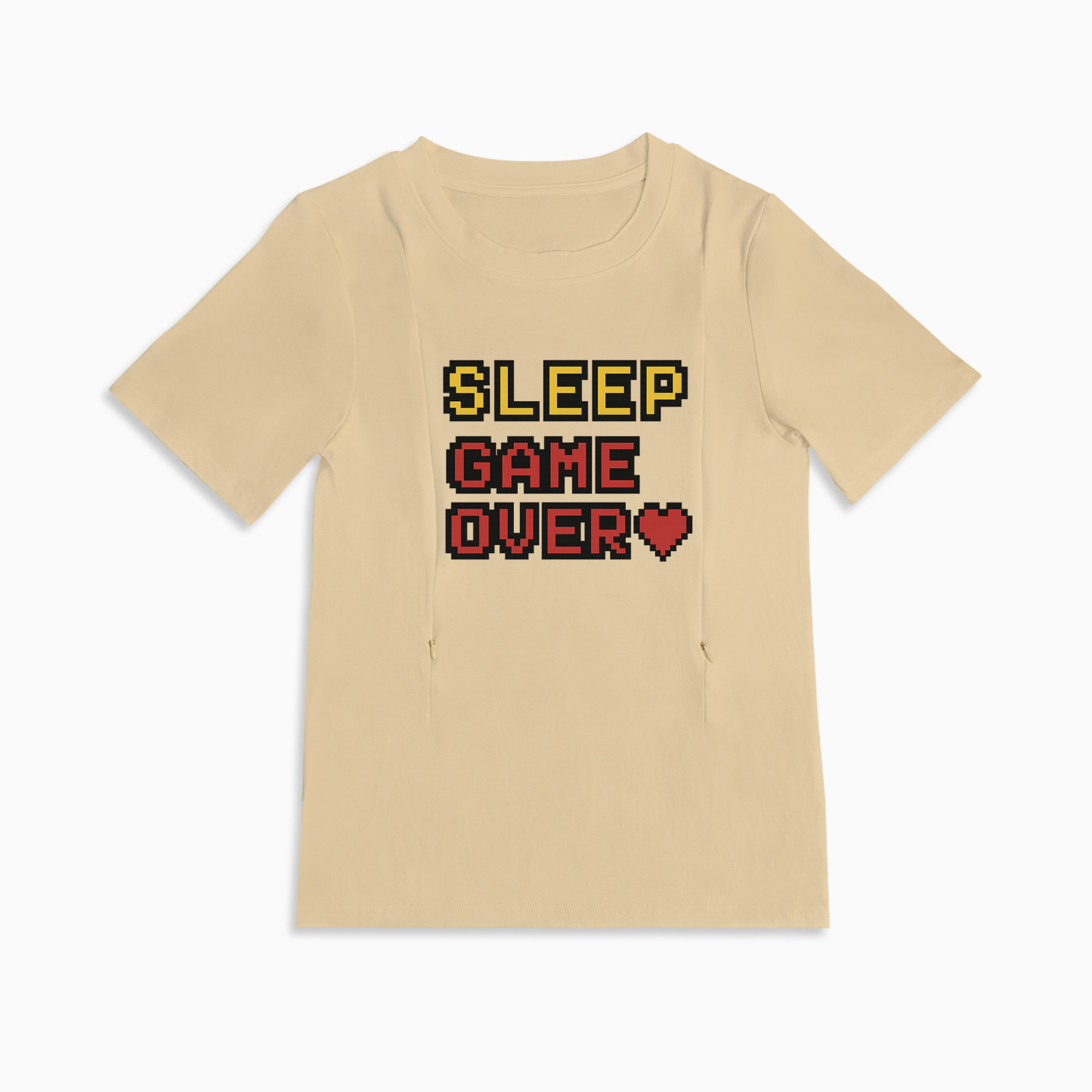 Funny Postpartum Shirt | Zipper Nursing Access | "Sleep? Never Heard of Her"