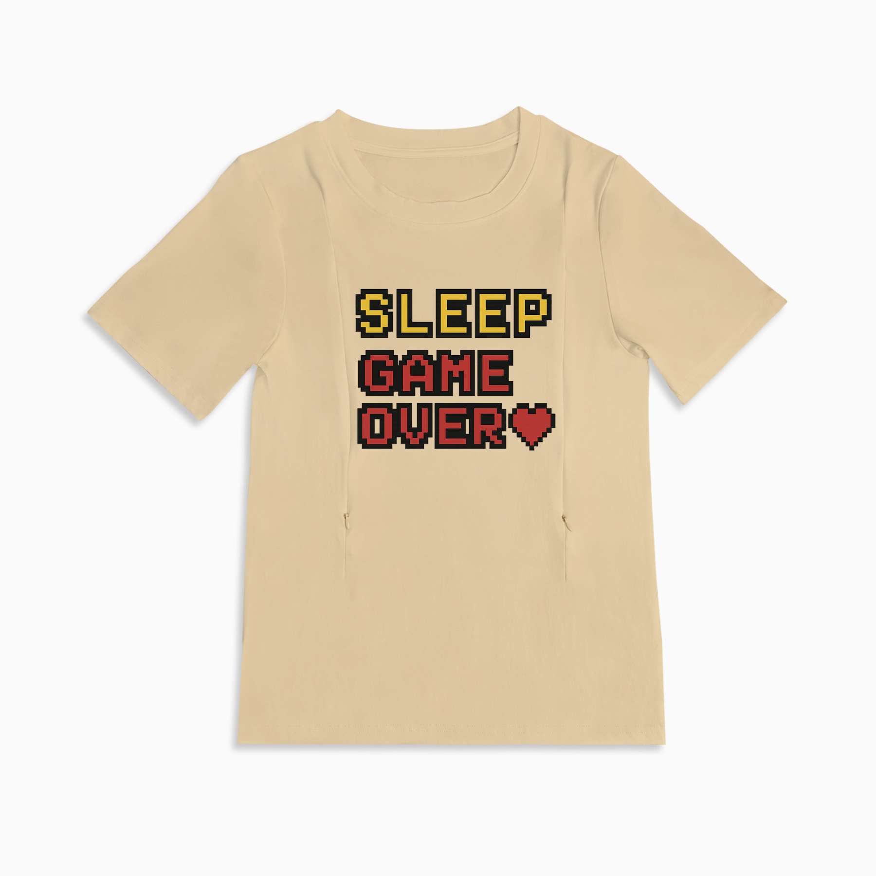 Funny Postpartum Shirt | Zipper Nursing Access | "Sleep? Never Heard of Her"