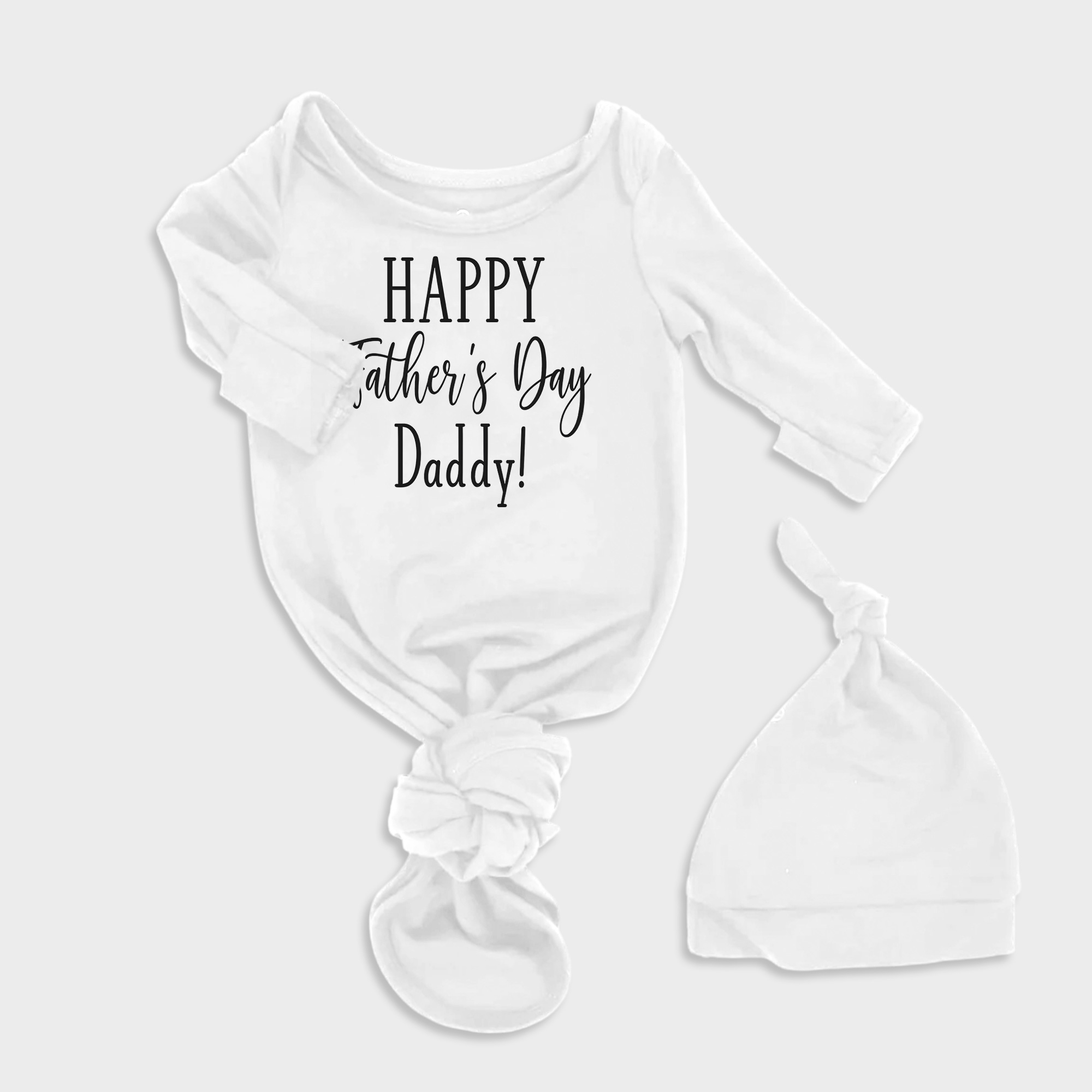Happy Fathers Day Daddy 2Pcs Baby Knot Gowns